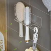 Acrylic Comb Holder Organizer Storage Shelf Clear Transparent Wall-Mounted Hair Brushes Rack Bathroom Accessories Home Shelves 4