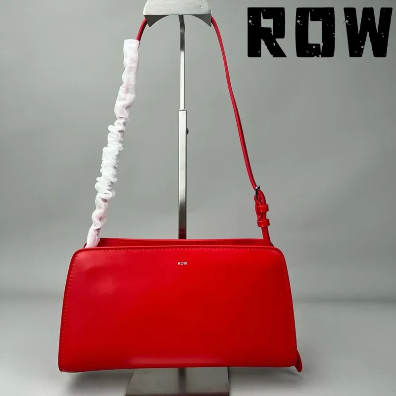 

ROW2023 Women's Bag Red Fashion Stick Underarm Bag Vintage Cowhide Design Single Shoulder Handbag