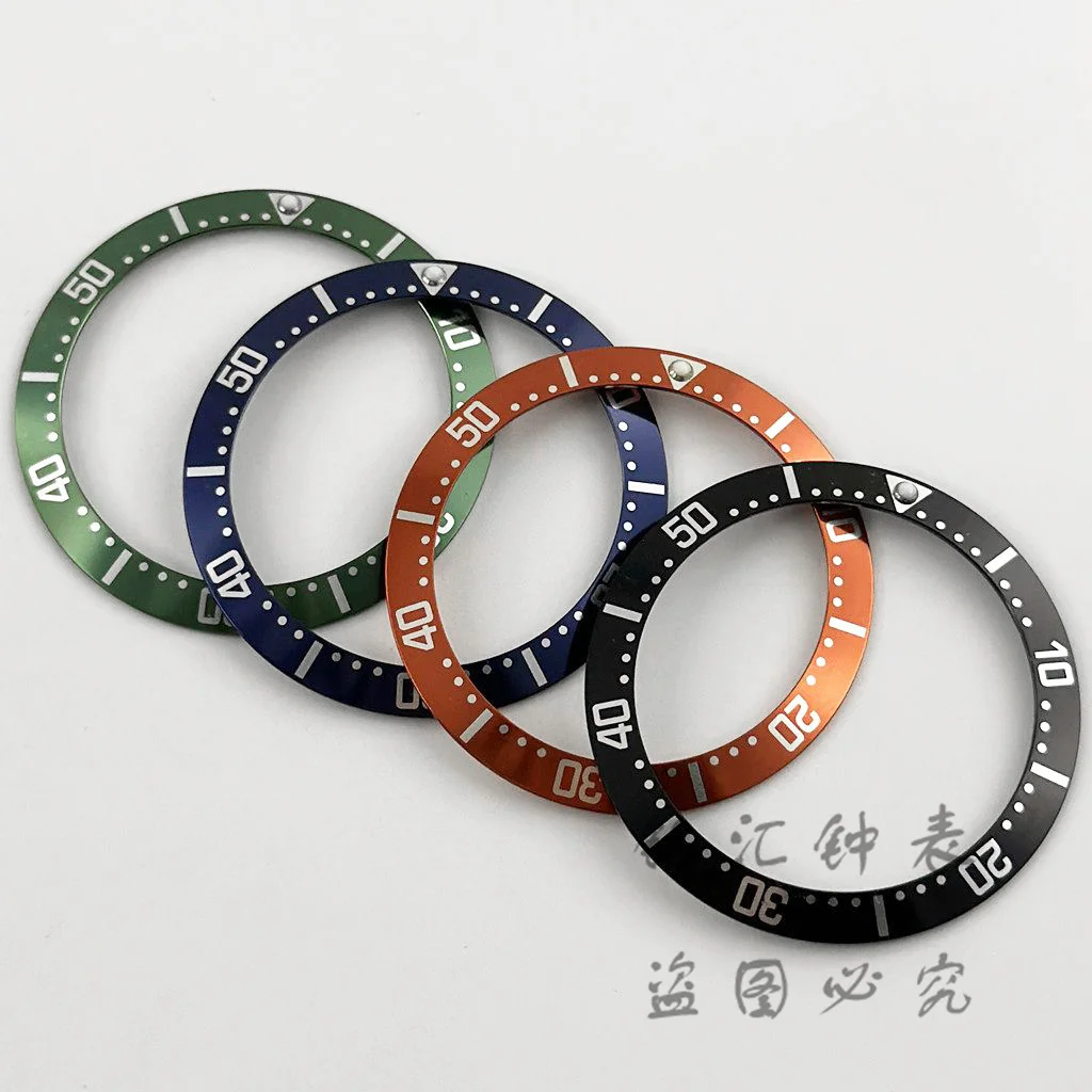 Multicolor Aluminum Sloping Watch Bezel Insert Ring, 38mm