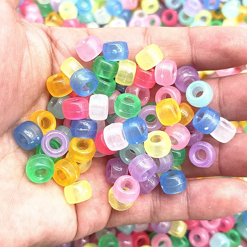 Cuentas luminosas fuertes que brillan en la oscuridad, bolsa de 100g, 8x6mm, espaciador suelto de pesca para joyería, marcado de pulsera DIY