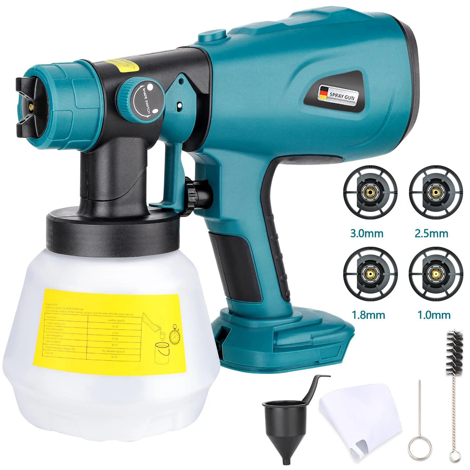 Compatible with  battery Cordless Paint Sprayer Handheld HVLP Spray Gun for Furn