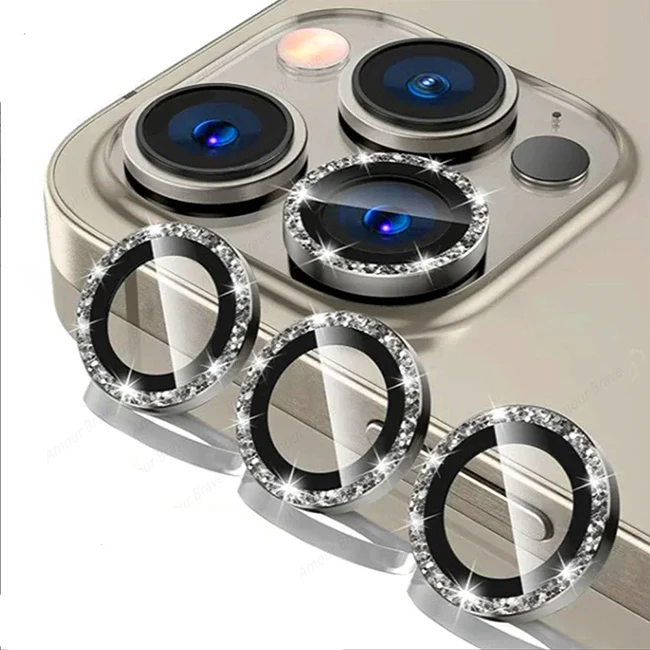 Metal Ring Camera Protectors with Lens Glass Film Cover
