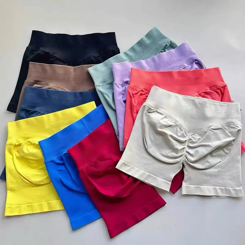 Women Fitness Workout Shorts Yoga High Waist Lift Butt Fitness Shorts Gym Running Sportswear Women Push Up Gym Leggings - Image 3