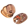 Wood Appetizer Plates Set of 4 Acacia Wood Appetizer Plates Wooden Cocktail Appetizer Plates with Wine Glass Holder Cheese Board 1