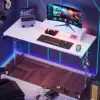 42 inch LED Gaming Desk with Monitor Stand PC Computer Gamer Home Office Table in White 6