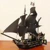 MOC Pirates Of The Caribbean Ship Revenge Warship Black Pearl Sailboat Building Block Bricks MOC 4195 Assembly Toys Kid Gift 5