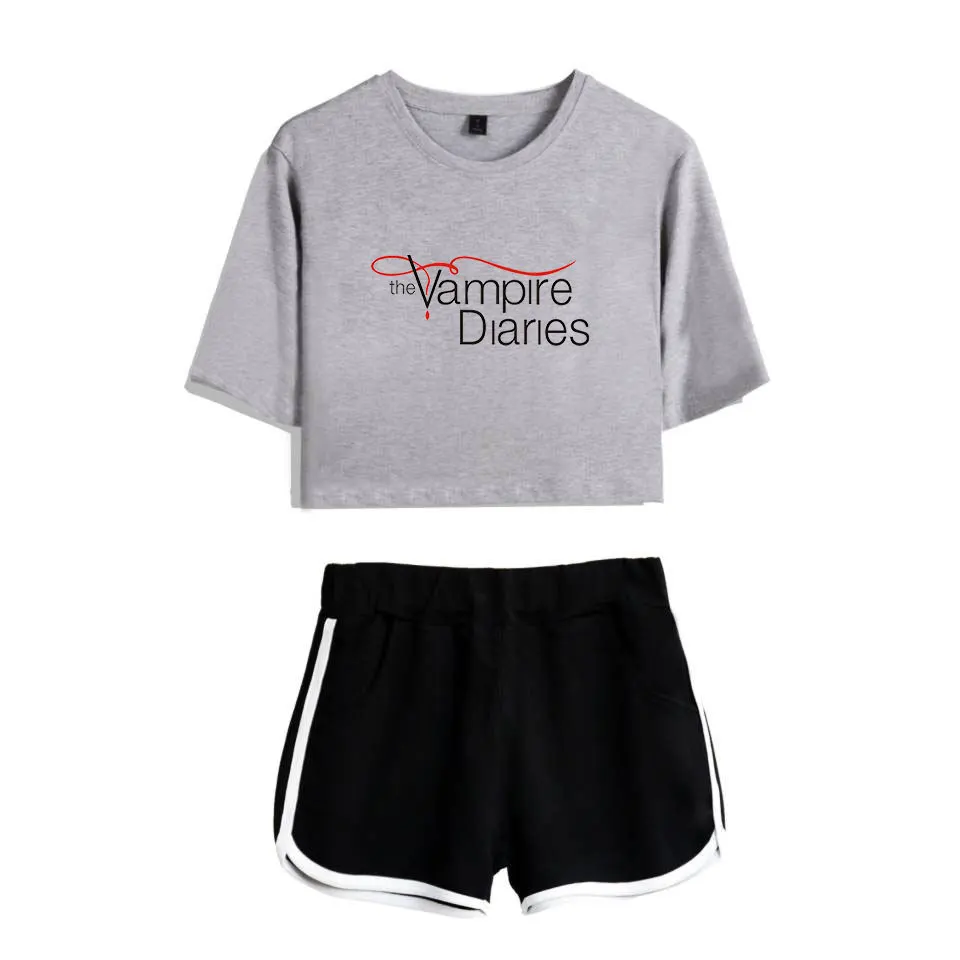 Ensemble Crop Top & Short "The Vampire Diaries" - Style Décontracté