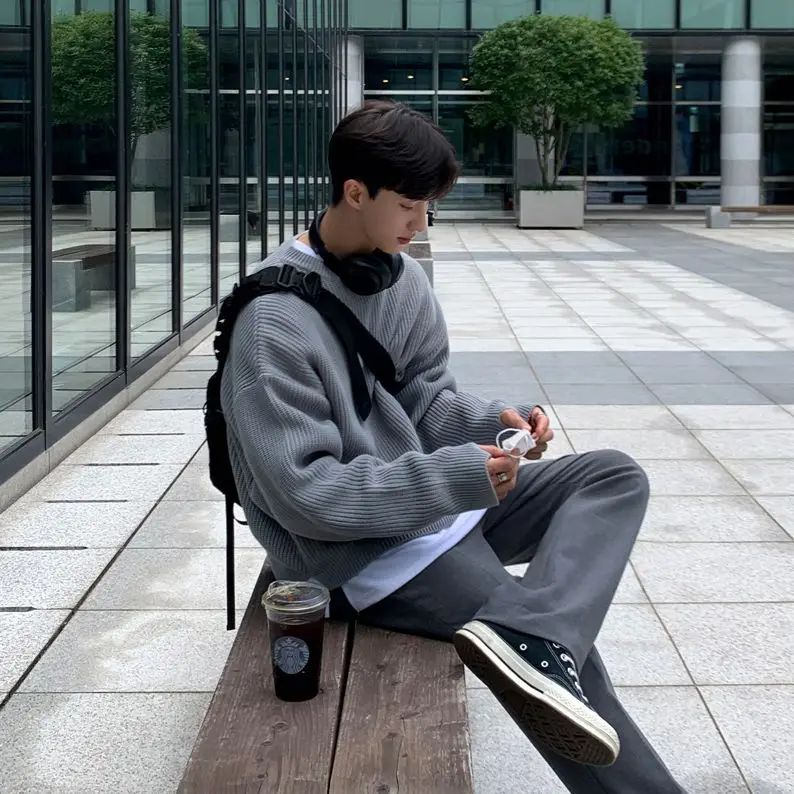 

2023 New Cotton Blend Knit Sweater Men Pullover Autumn Winter O-Neck Soft Warm Casual Sweater Jumper Knitted Sweaters C190