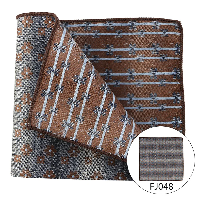Pocket Square Silk Jacquard Woven Red Orange Handkerchief Fashion Men Suit Pocket Hanly Wedding Business Party Suit Set Handker