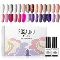 ROSALIND Gel Kit Nail Polish Set Semi Permanent Pure Colors Glitter Soak Off UV Base Top Coat Nail Art Manicure Nail Kit Gift 1