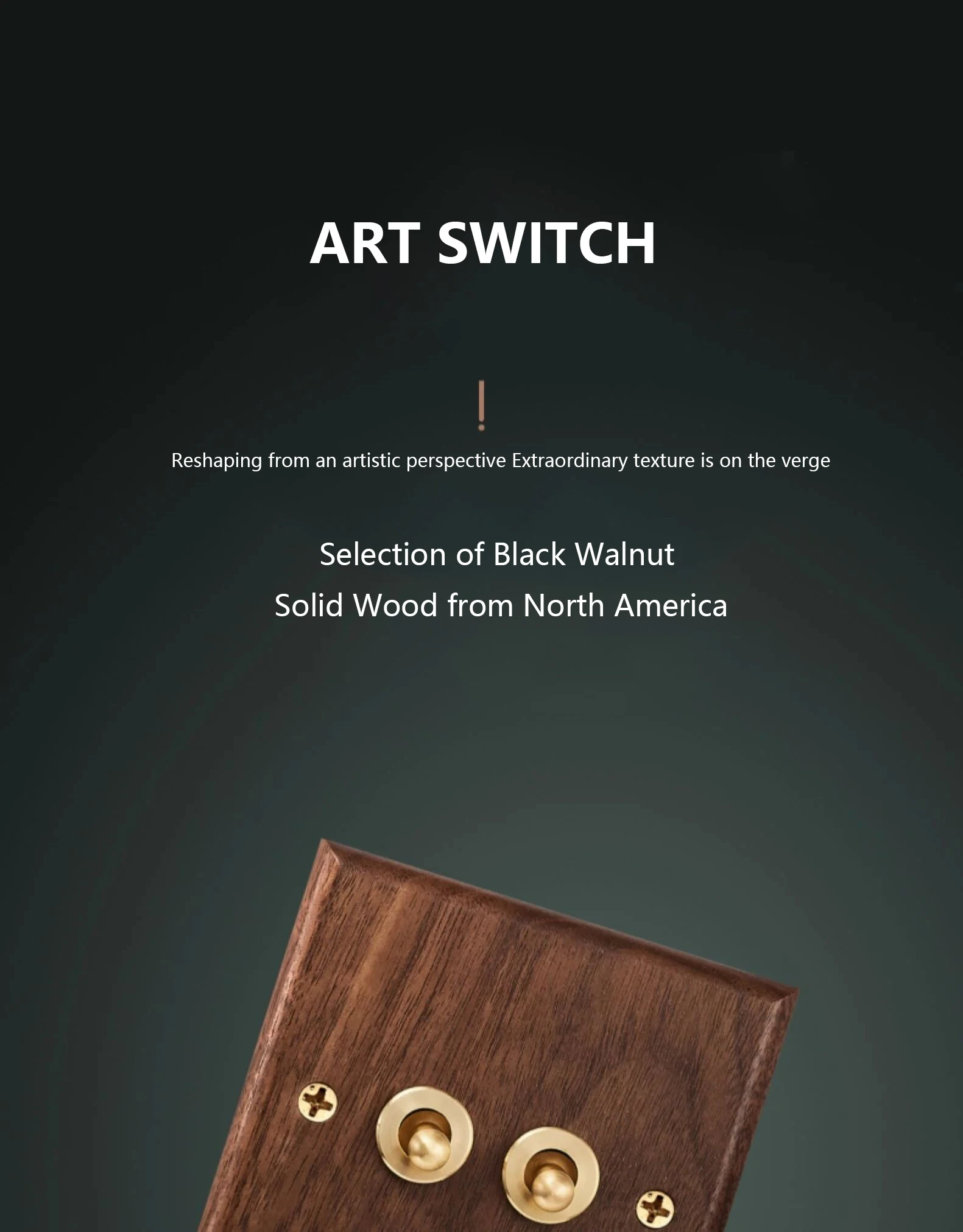 retro brass toggle switch on walnut plate