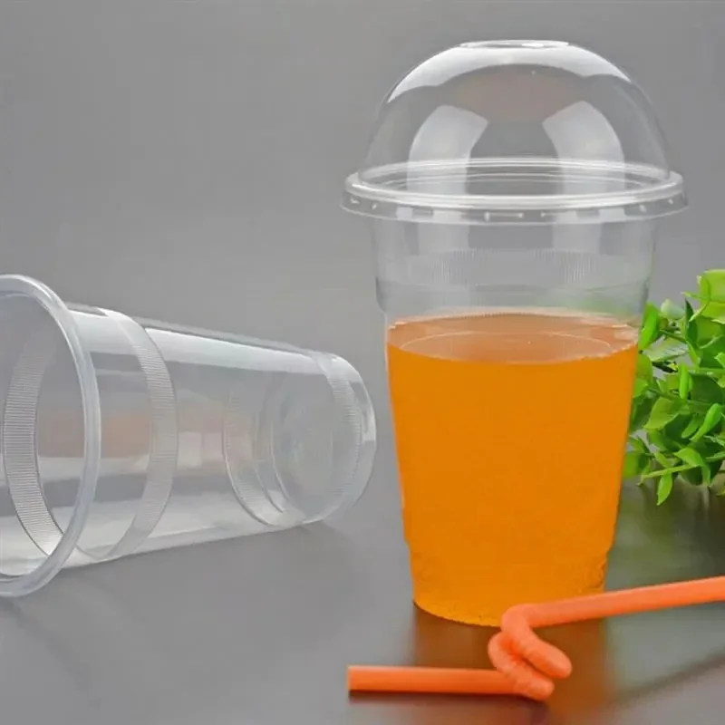 Glotoch Express Bicchieri Di Plastica Trasparenti Con Coperchio - Set 100 Pezzi Da 680 Ml, Ideali Per Caffè Freddo, Frullati E Bevande Fredde - 2