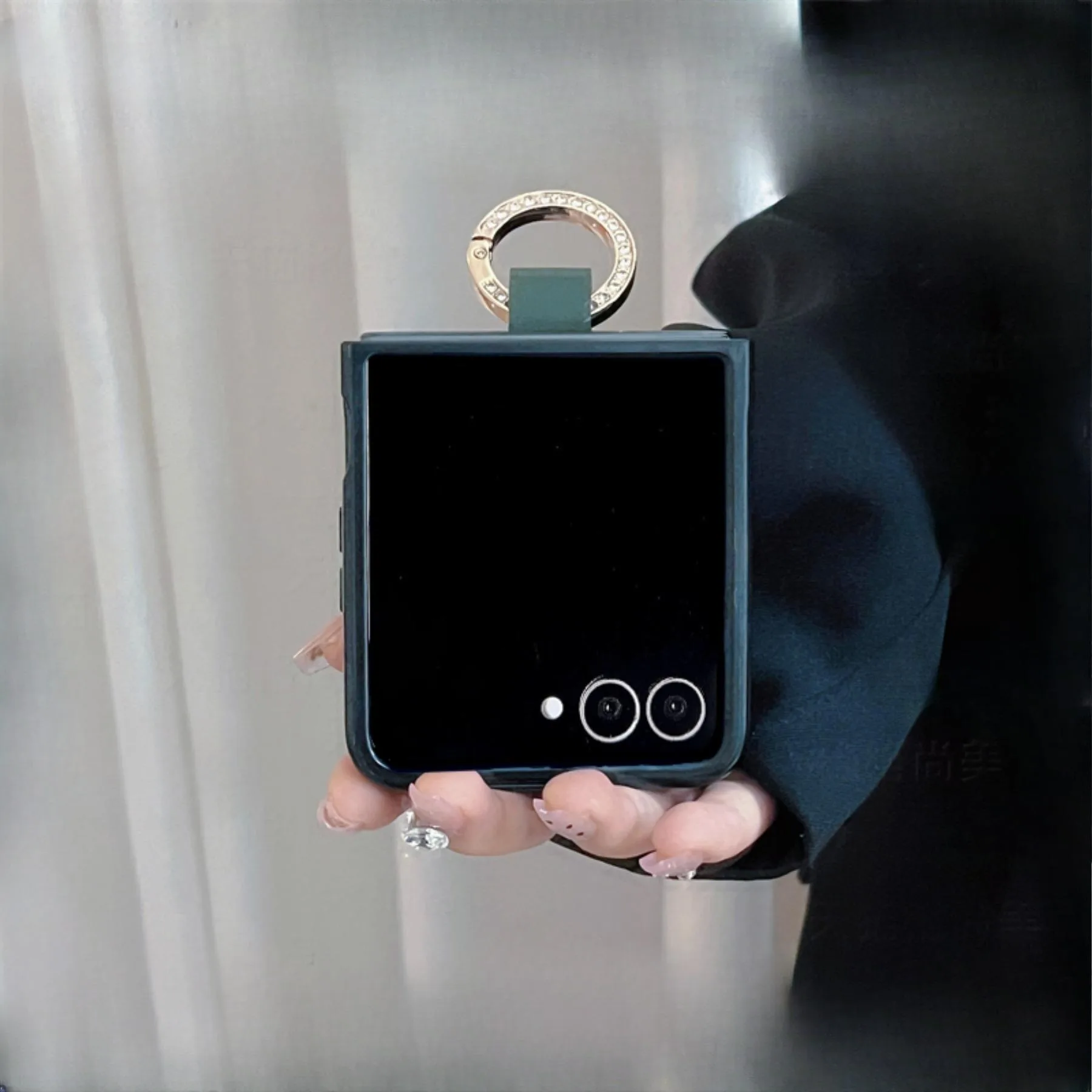 Korean Luxury Retro Flower Portable Ring Phone Case - Premium Back Cover