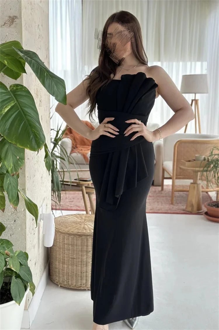 

Long Evening Dresses Sexy Sleeveless Mermaid Black Prom Desses 2024 Off Shoulder New Women Formal Cocktail Gown فساتين الحفلات