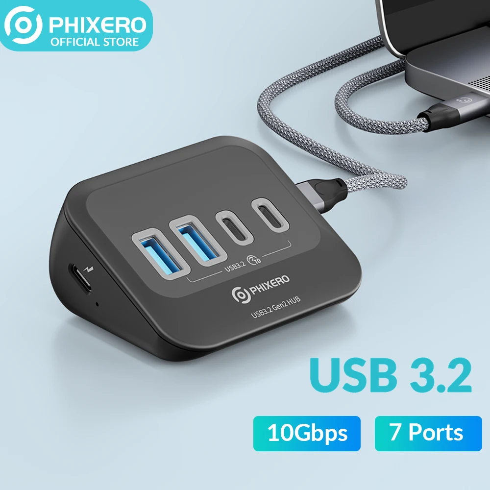 PHIXERO Multiprise USB 3.2 Docking Station Hub Type C 10Gbps