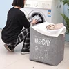Large Capacity Fabric Clothes Storage Bag Bluestocking Cotton Quilt Storage Organizer Household Item Clothing Sorting Bin 3