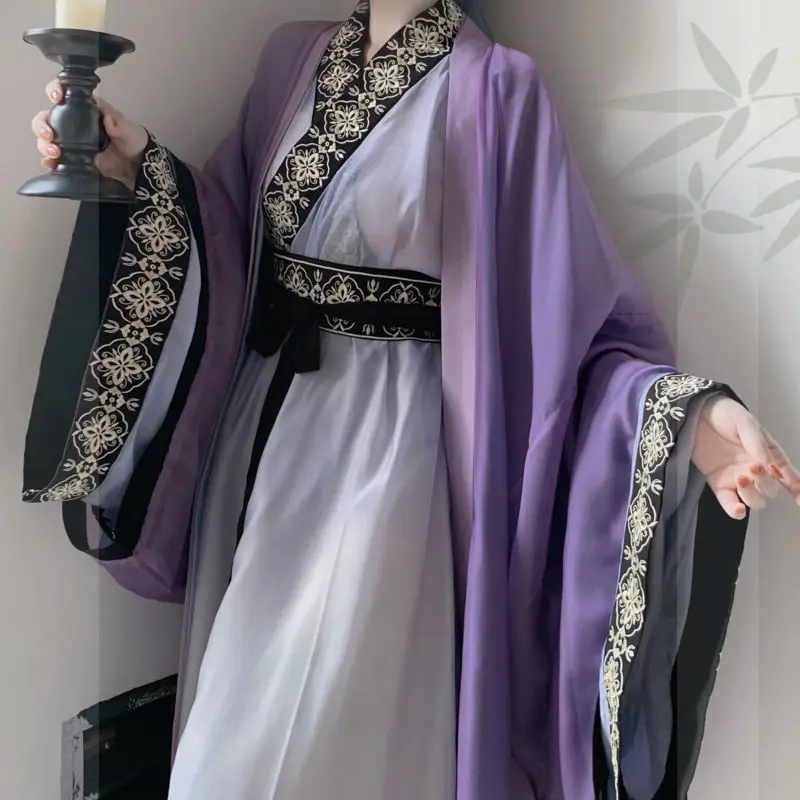 

Рубашка Hanfu с длинным рукавом и прямым шлейфом для мужчин и женщин