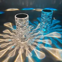 Nordic Crystal Lamp USB Table Lamps Bedroom Touch Dimming Atmosphere Diamond Night Light Rose Projector Lamp Decor 2