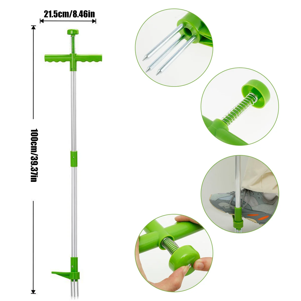 39inch Weed Puller Stand Up Handle Manual Weed Removal Tools Long Hand Tool with Stainless Steel Claw Sturdy Lightweight Pulling 3
