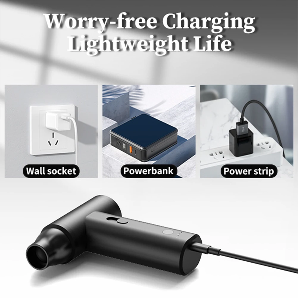 110000PRM Electric Air Duster Brushless Motor Portable Compressed Air Blower 2000mAh Handheld Vacuum Cleaner for Keyboard PC Car