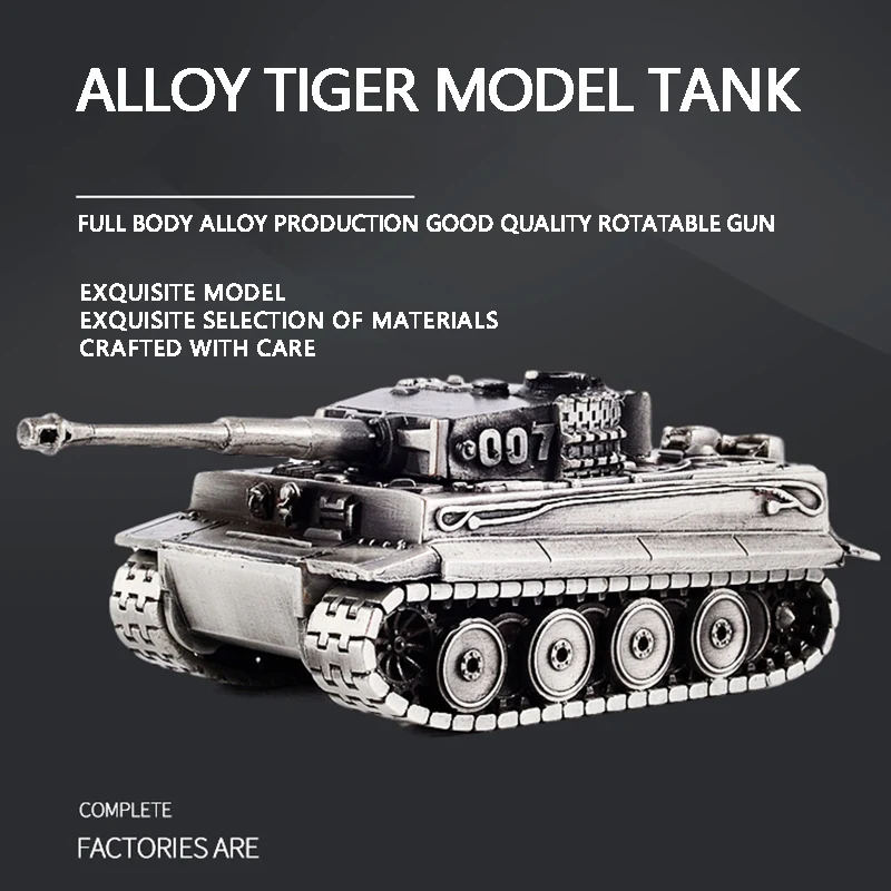 1:72 Simulation Alloy German Tiger Heavy Tank Toys Full Metal Weitmann Finished Model Ornaments for Boys Tanks Chariot 