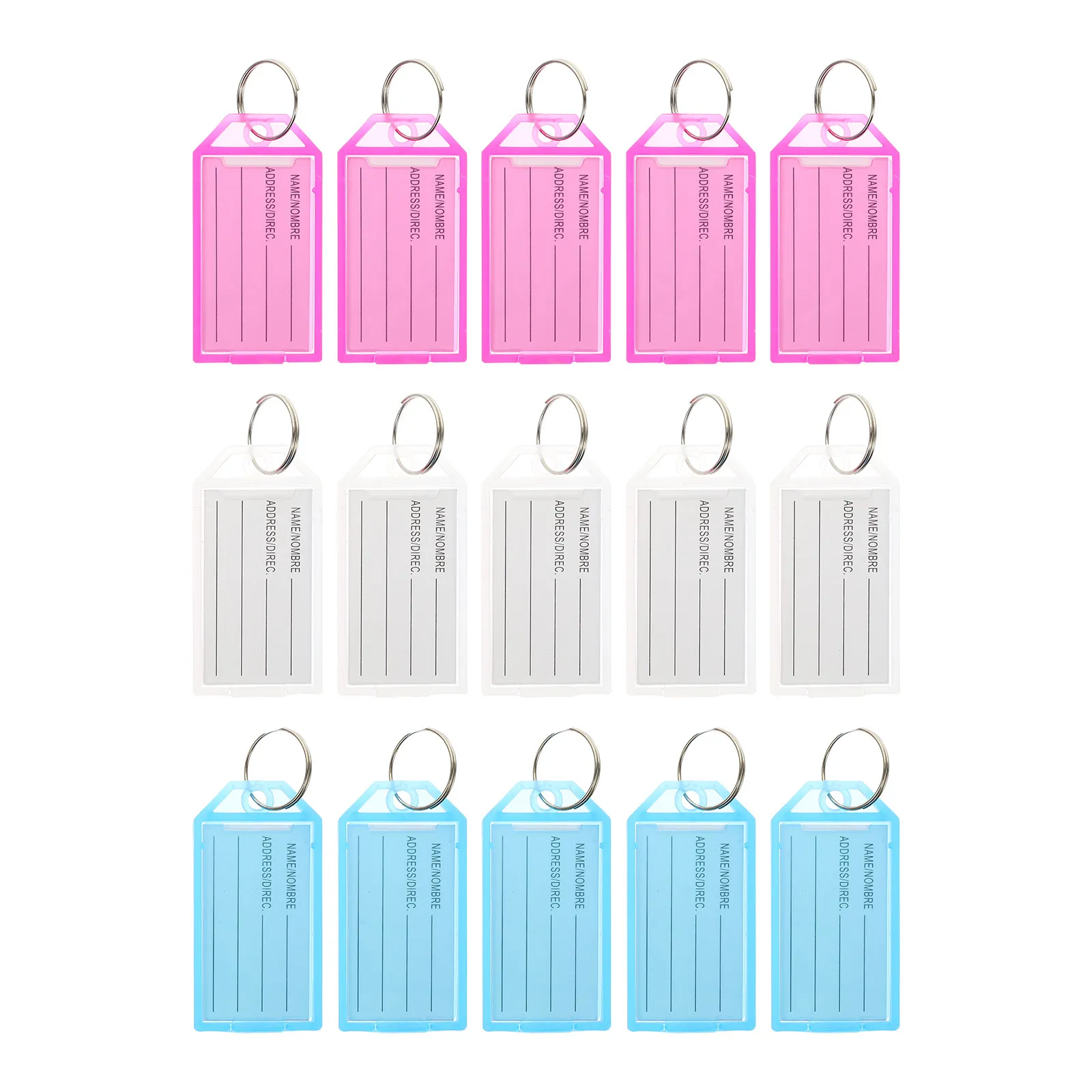 30Pcs 다목적 다채로운 플라스틱 키 라벨 ID 태그 키체인용 튼튼한 열쇠 고리 개 태그 수하물 및 DIY 공예품