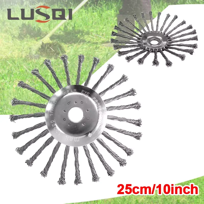 10 Inch Steel Wire Wheel Brush Universal Garden Grass Trimmer Head Removal Rust Weed Brush Cutter Head Lawn Mower Cutter