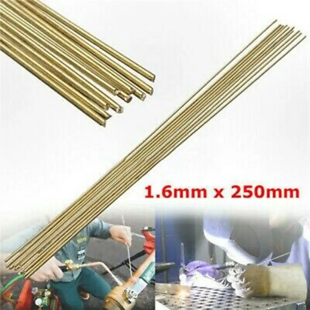 

10 Pcs Brass Solution Flux Core Fusible Welding Wire Electrode Tool 16MM x25CM Great for Hard Alloy Inlay Tools
