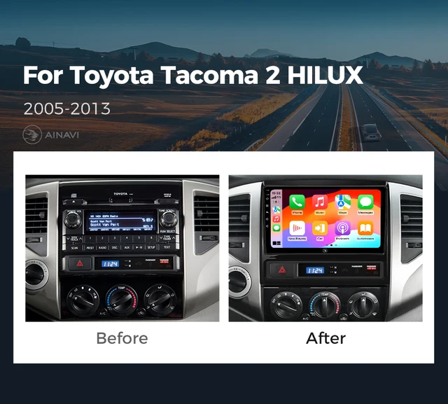 9" Car Stereo For Toyota Tacoma 2005-2015 - Wireless CarPlay Android Auto With Backup Camera