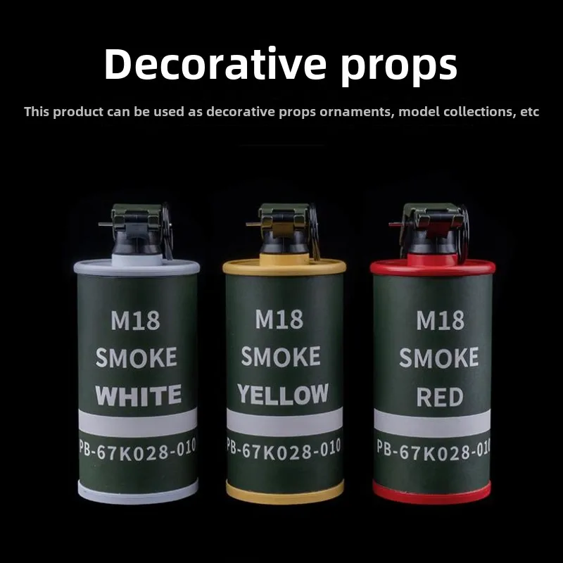 M18 Smoke Bomb Model Pulling Ring Tactical Prop Metal Storage Jar for ...