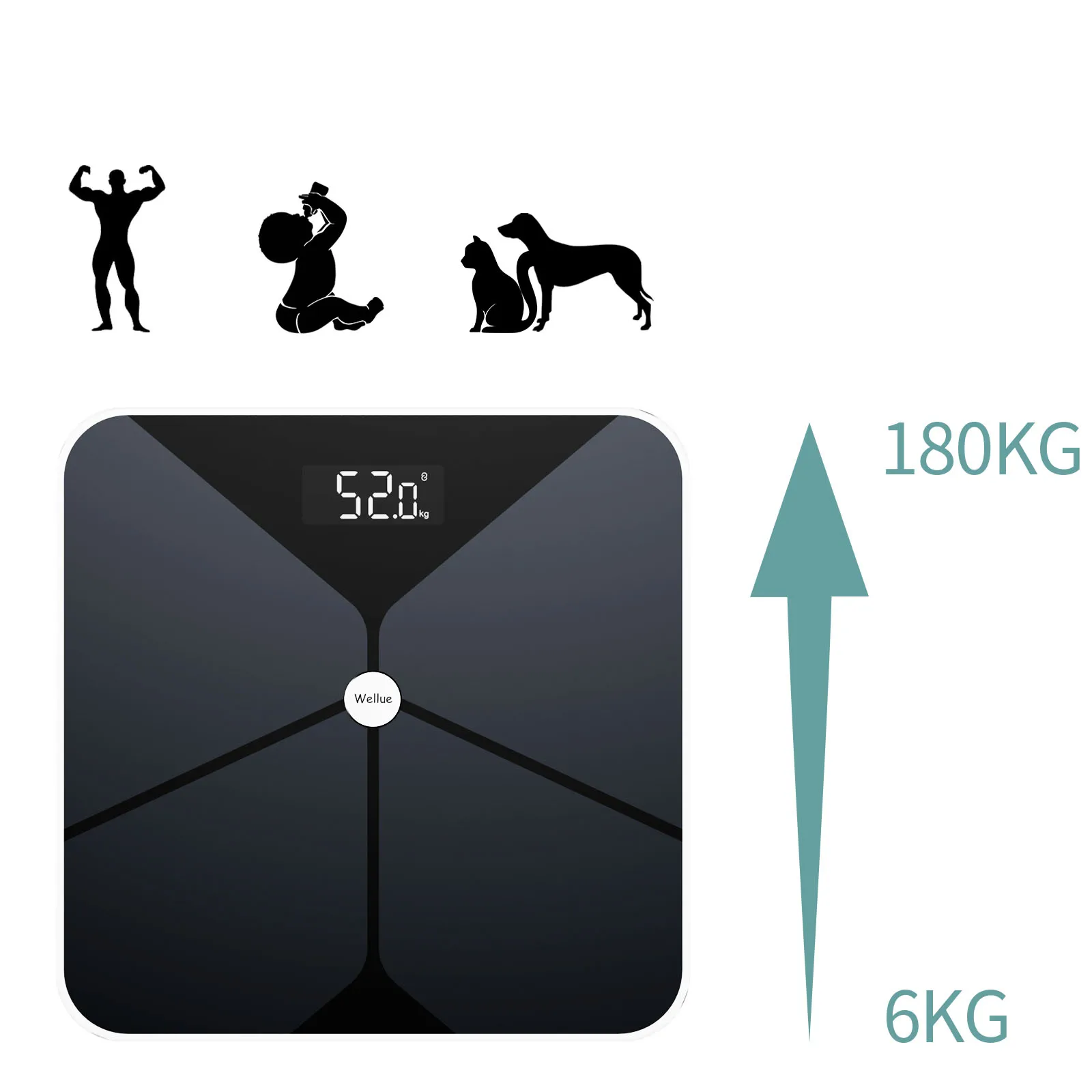 Lepulse F5 Bathroom Scale Bluetooth LED Display 13 Body Metrics BIA Technology And ITO Coating Electronic Smart Body Fat Scale