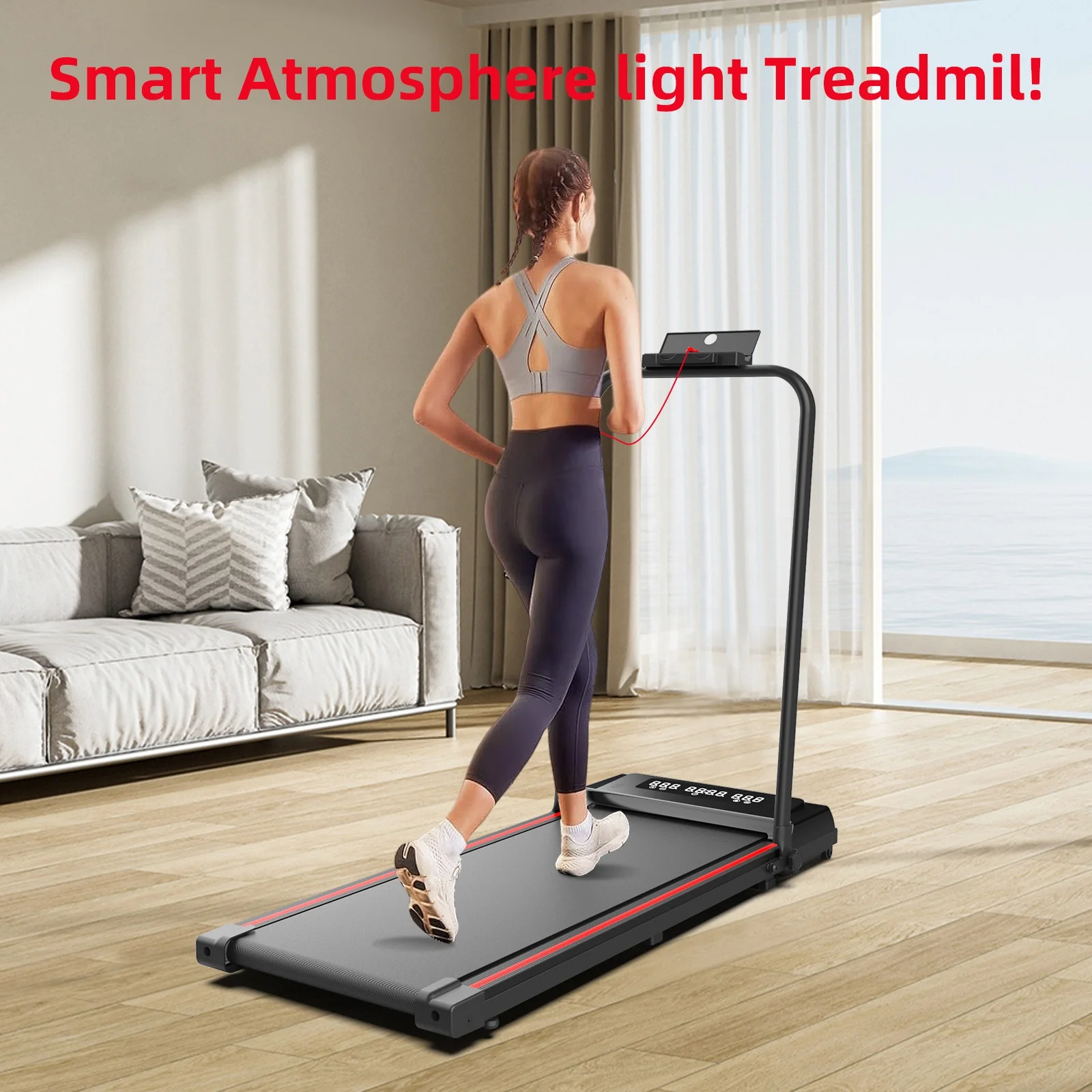 Folding Portable Walking Pad Mini Under Desk Treadmill Machine Running Fitness Manual Electric GYM For Home