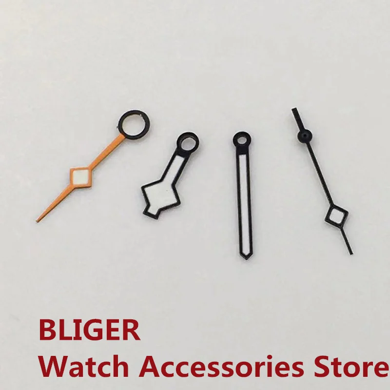 BLIGER Silver Black Watch Hands Luminous Hands Two-Color GMT Hands Fit NH34 GMT Movement 4PCS