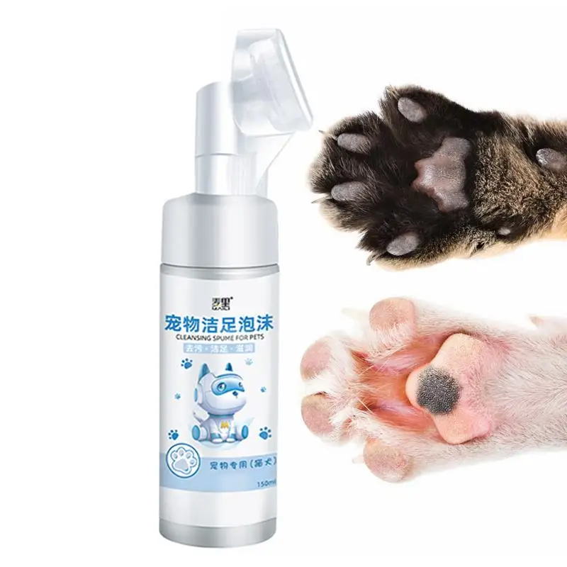 

Cat Paw Cleaner Foam Pet Foot Washing Bubble Soft Silicone Brush Gentle 150ml No-Rinse Shampoo For Clean And Happy Pets care