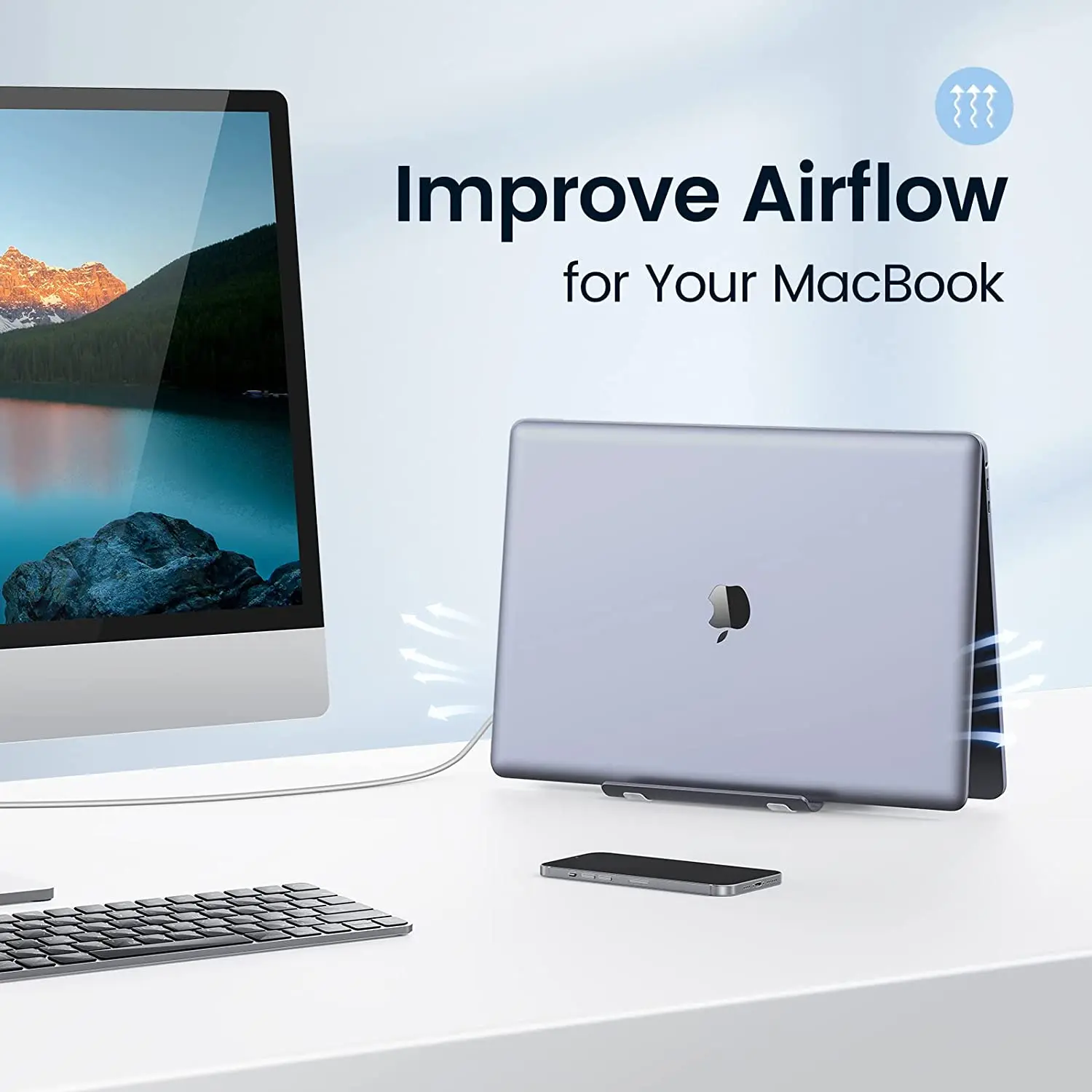 Orico-suporte Vertical Alumínio Laptop Titular de Bloqueio por Gravidade Suporte para Notebook Desktop Tablet Stand para Macbook Pro Dell Tablet Hold - Imagem 2