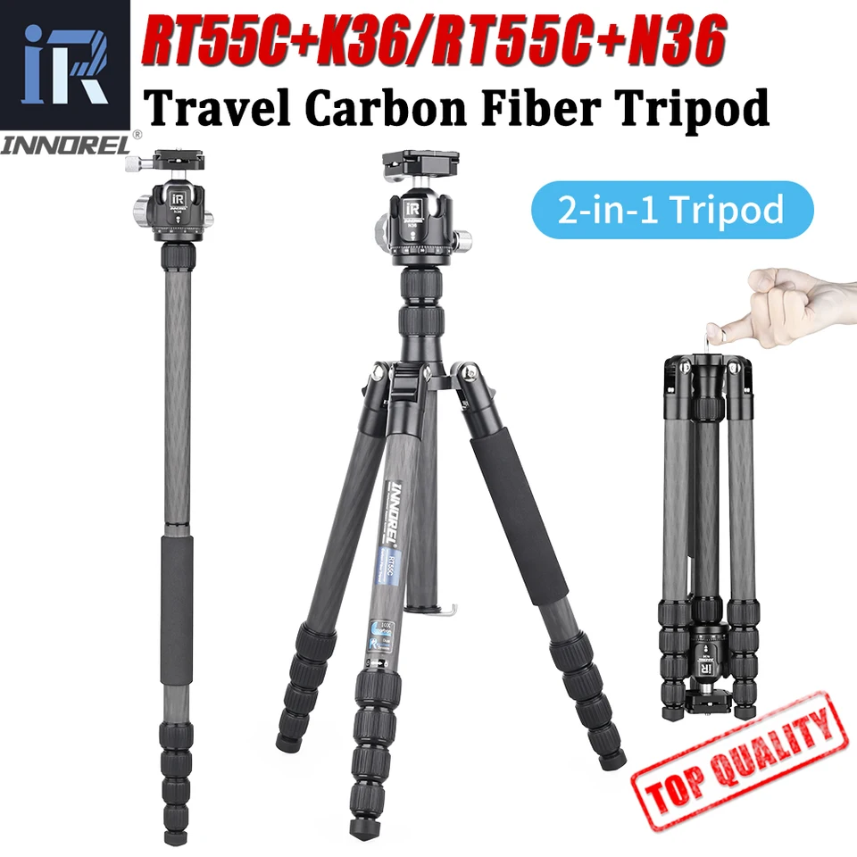 Tripod For Iphone RT55C Professional 10 Layers Carbon Fiber Tripod