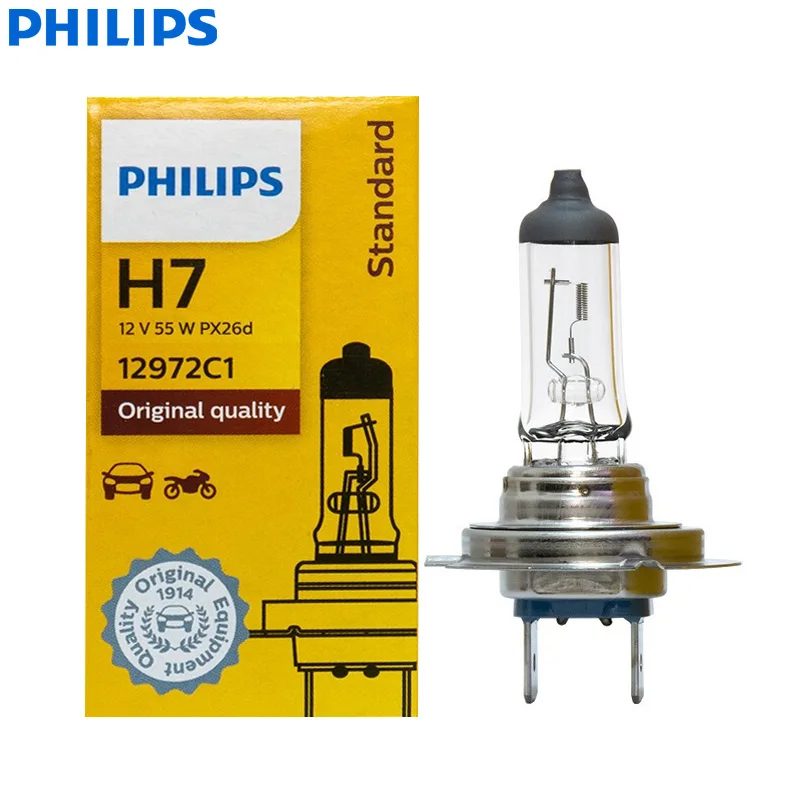 Philips-bombilla para faro delantero de coche, lámpara brillante Original ECE (individual), estándar H7, 12V, 55W, PX26d, 12972C1 - AliExpress Automóviles y
