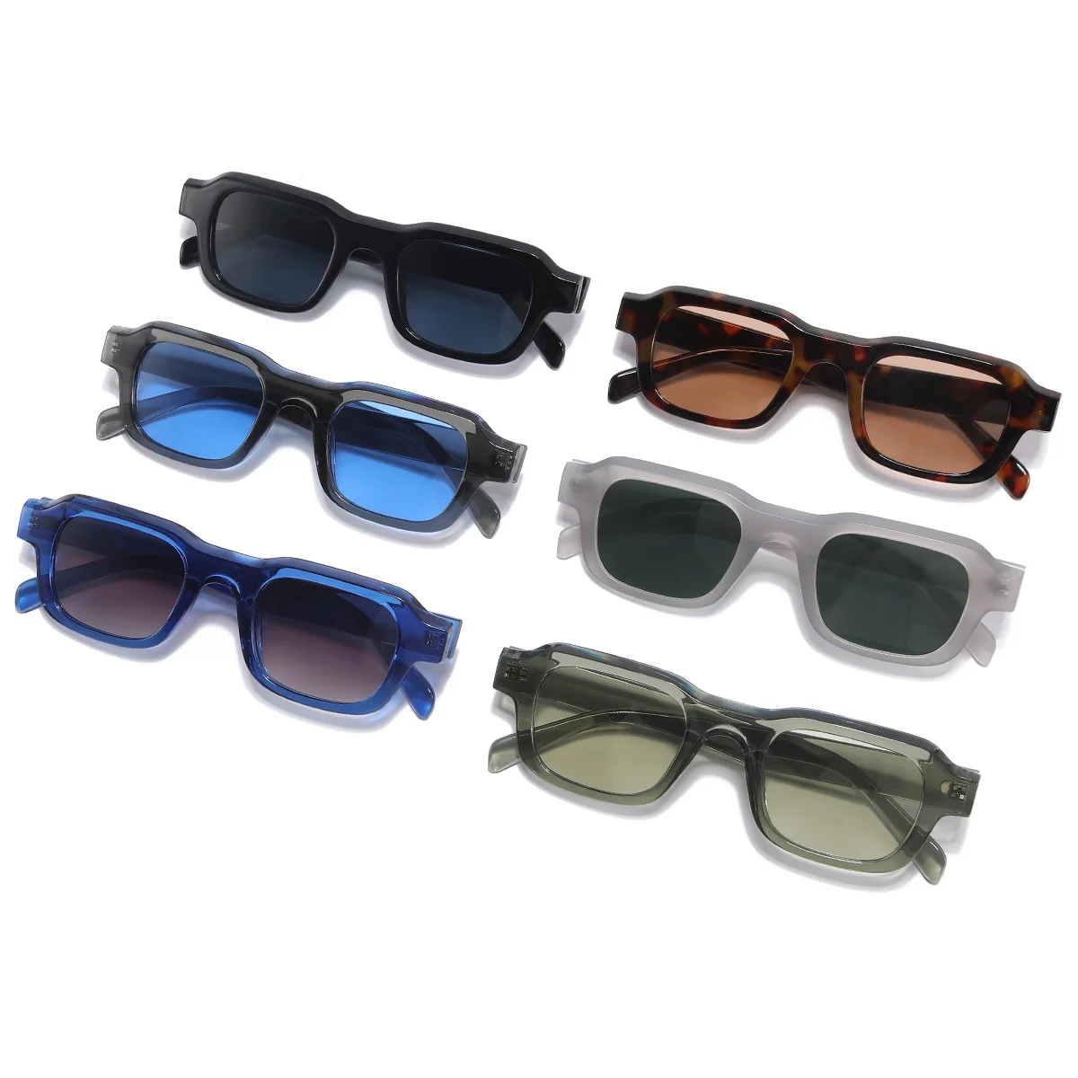 Luxury Transparent Retro Designer Sunglasses - Trending Blue Green UV400 Shades