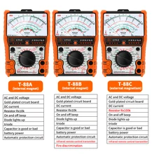 2022New Pointer Multimeter T88A T88B T88C AC/DC 2500V Volt-Ammeter Analog Multimetro Resistor Tester With Coat Electrician Tools