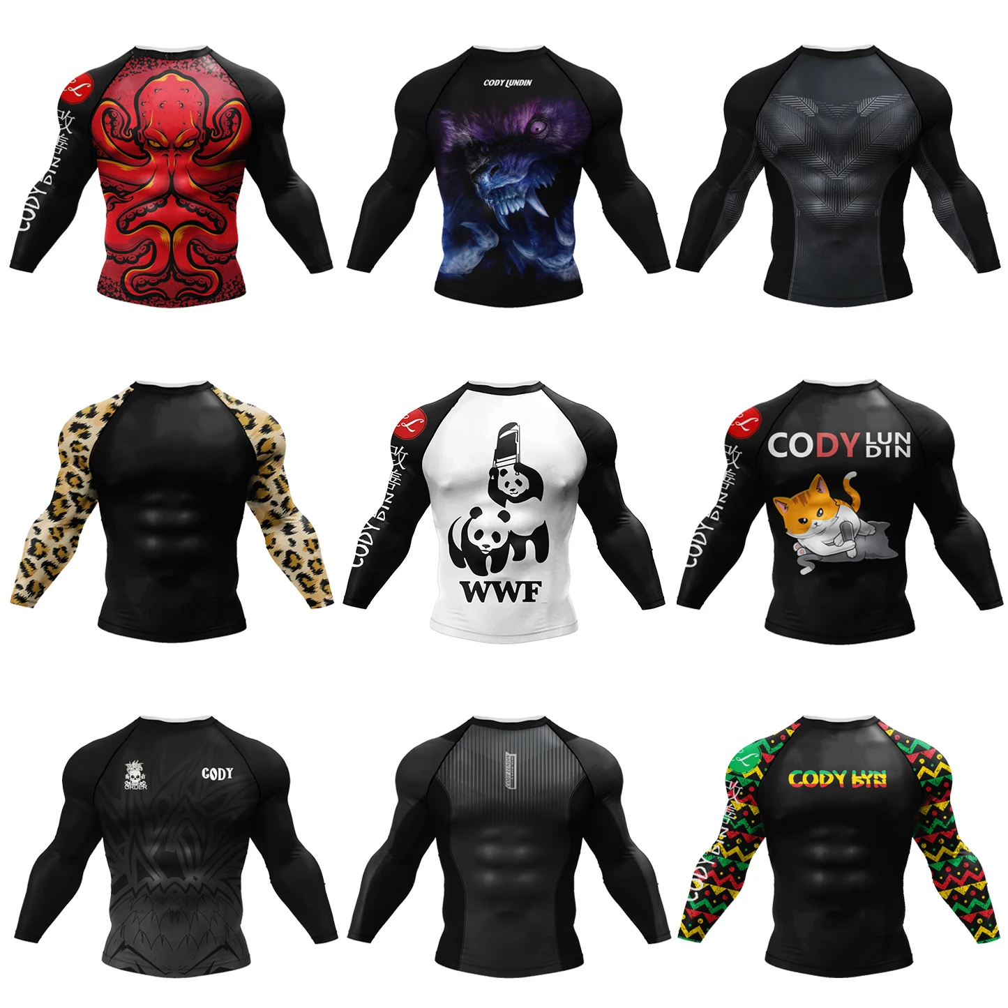 Dragon Men's BJJ Rash Guard Long Sleeve - Compression Shirt For Jiu Jitsu, MMA & Combat Sports