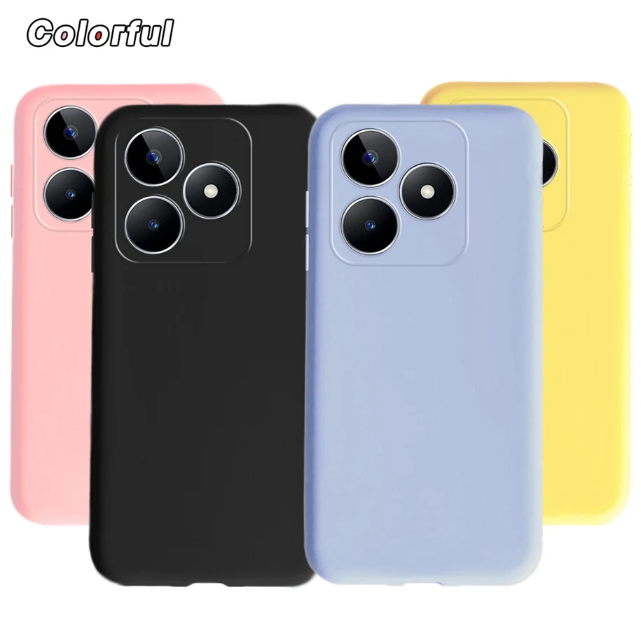 Cover Sottile In Gel TPU Morbido Opaco Per Realme C55 / RMX3710 / Narzo N55 - Custodia Protettiva Ultra Soft Slim, Copertura Posteriore E Laterale (Nero)