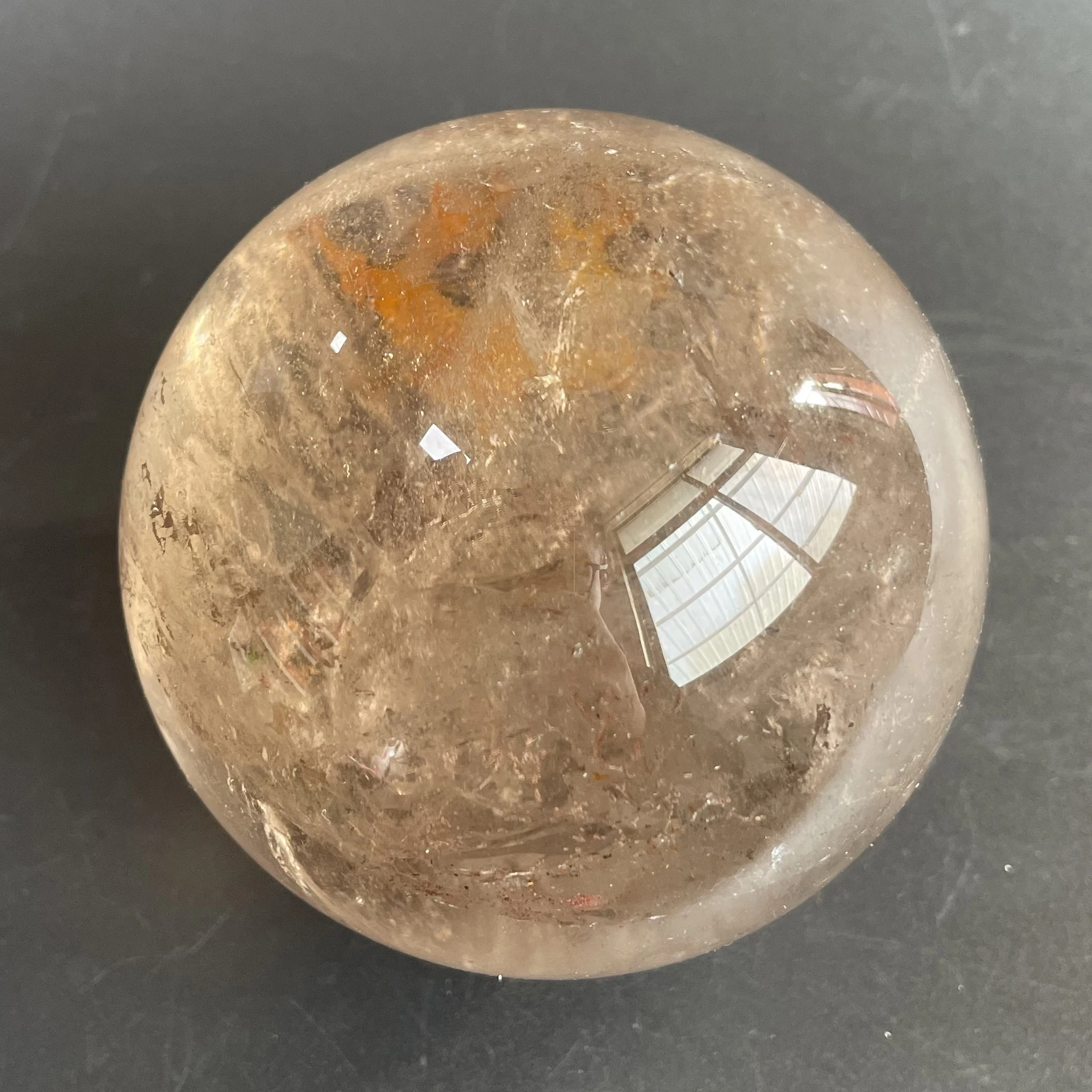 

698g Natural Smoky Crystal Ball Clear Quartz Sphere Massage Polished Reiki Healing Exquisite Room Decor Z1507