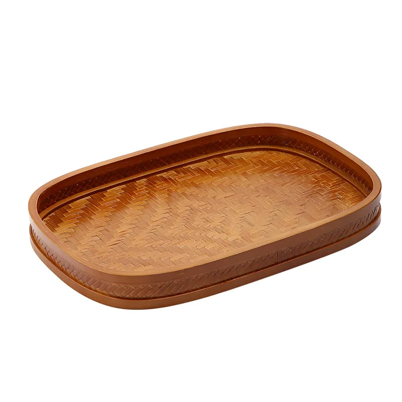 HeMu Bamboo Products Hand Woven Tea Tray, Hotel Tray, Dim sum Home Stay Towel, Vintage Dry Bubble Table