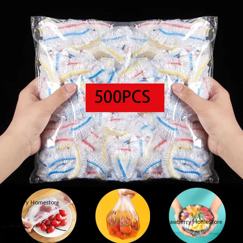 Food Fruit and Vegetable Plastic Wrap Storage Bag Disposable Food Cover Fresh Keeping Bags 50/100/200/500pcs