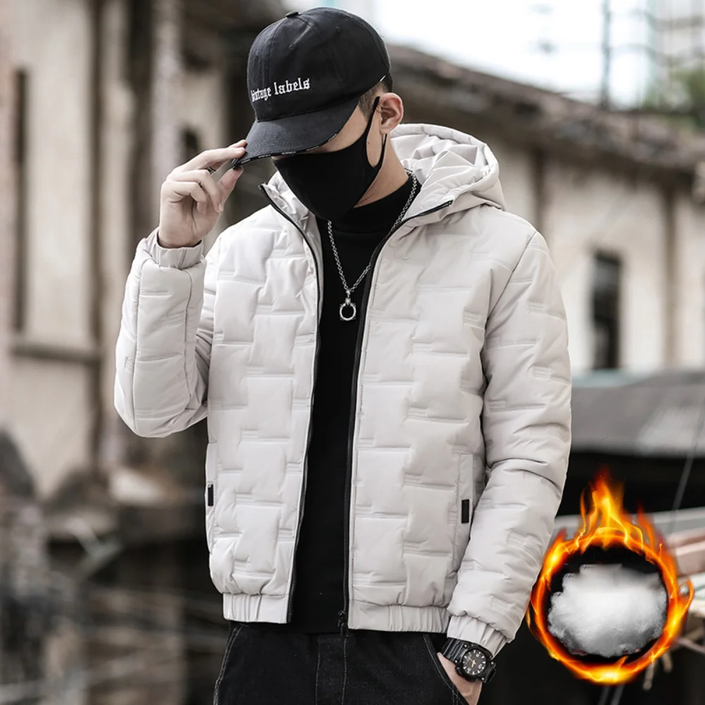 Winter Down Jacket Men High Quality Jacquard Embroidery Down Coat Man Youth  Hooded Luxury Jackets Puffer Man Parkas Warm Thicken - AliExpress