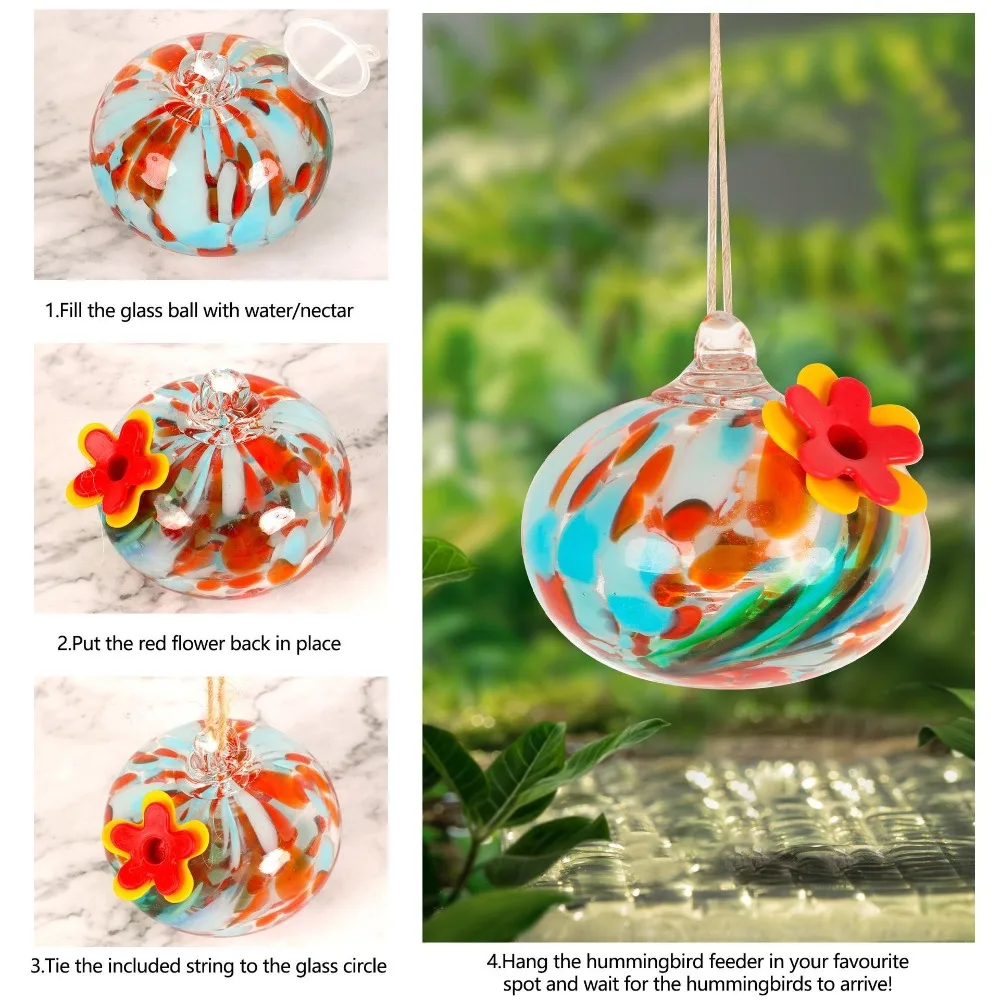 Glass Hummingbird Feeder 2