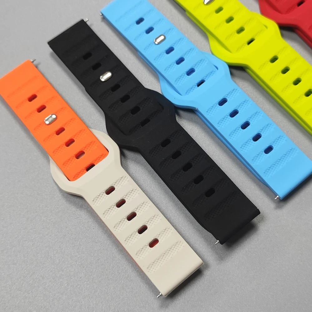 Breathable Soft Silicone Replacement Strap, 20-22mm, Enhanced Comfort and Style