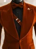 Smoking Velvet Jacket For Men 1 Pc Peaked Lapel Mal Suit Blazer Prom Party Slim Fit Wedding Groom Coat 4