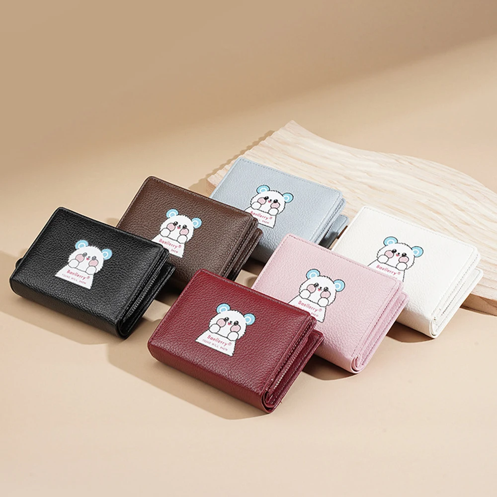 Large Capacity Thin Wallet, Cute Cartoon Bear Style, Lightweight and Portable, Simple Everyday Wallet