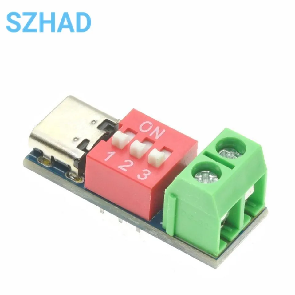 PD/QC Trigger Board USB C Fast Charging Decoy Module 2-in-1 - PD 3.1/3.0 & QC 2.0/3.0 Tester Met Voltage & Stroommeter